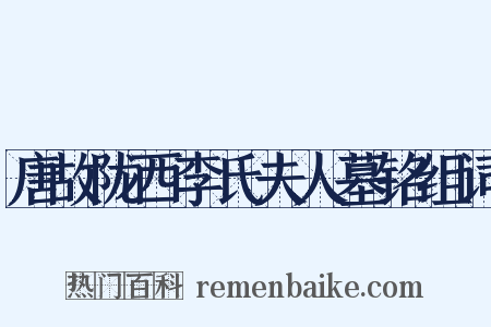 唐故陇西李氏夫人墓铭组词是什么意思的图片
